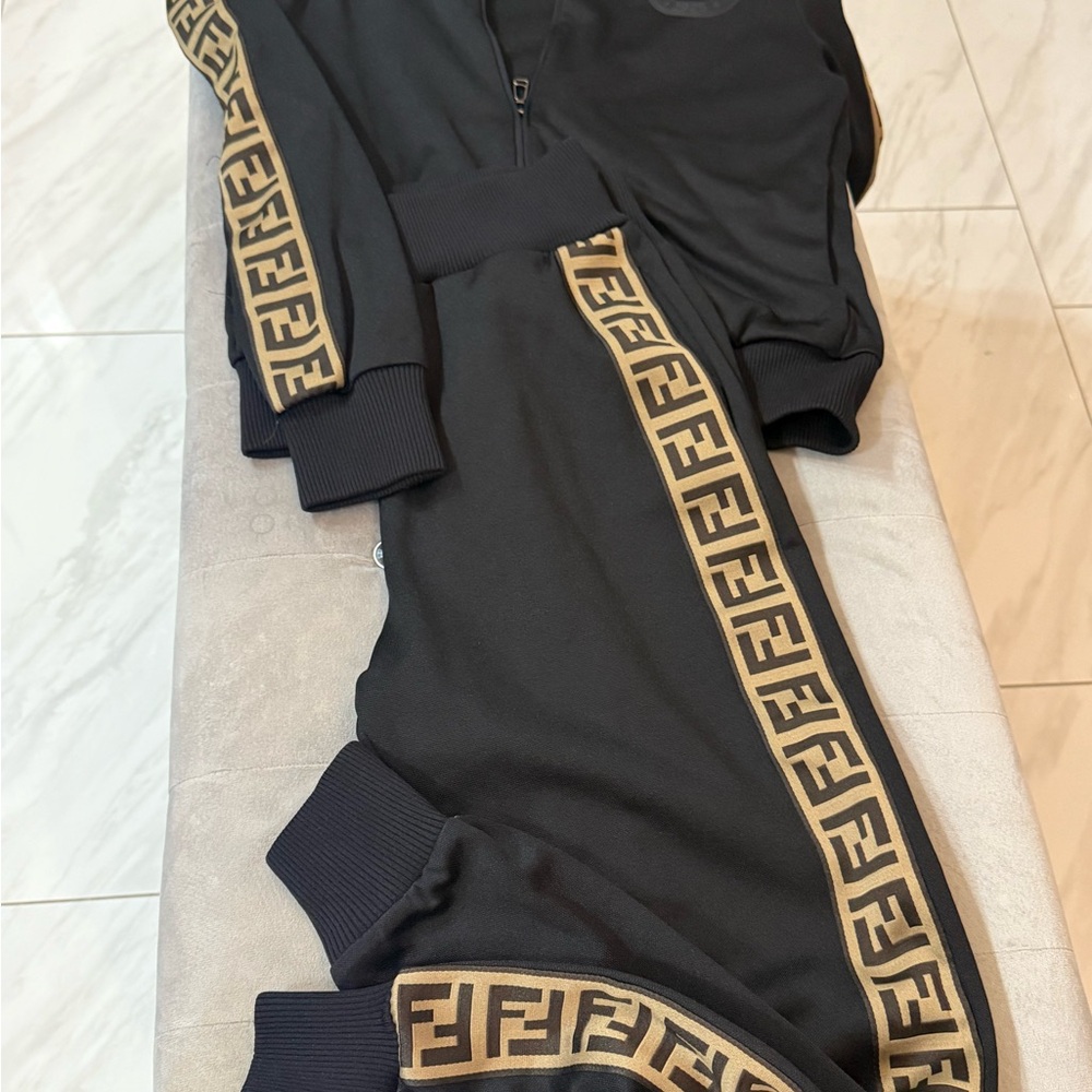 Fendi Black Tracksuit with Logo Detail